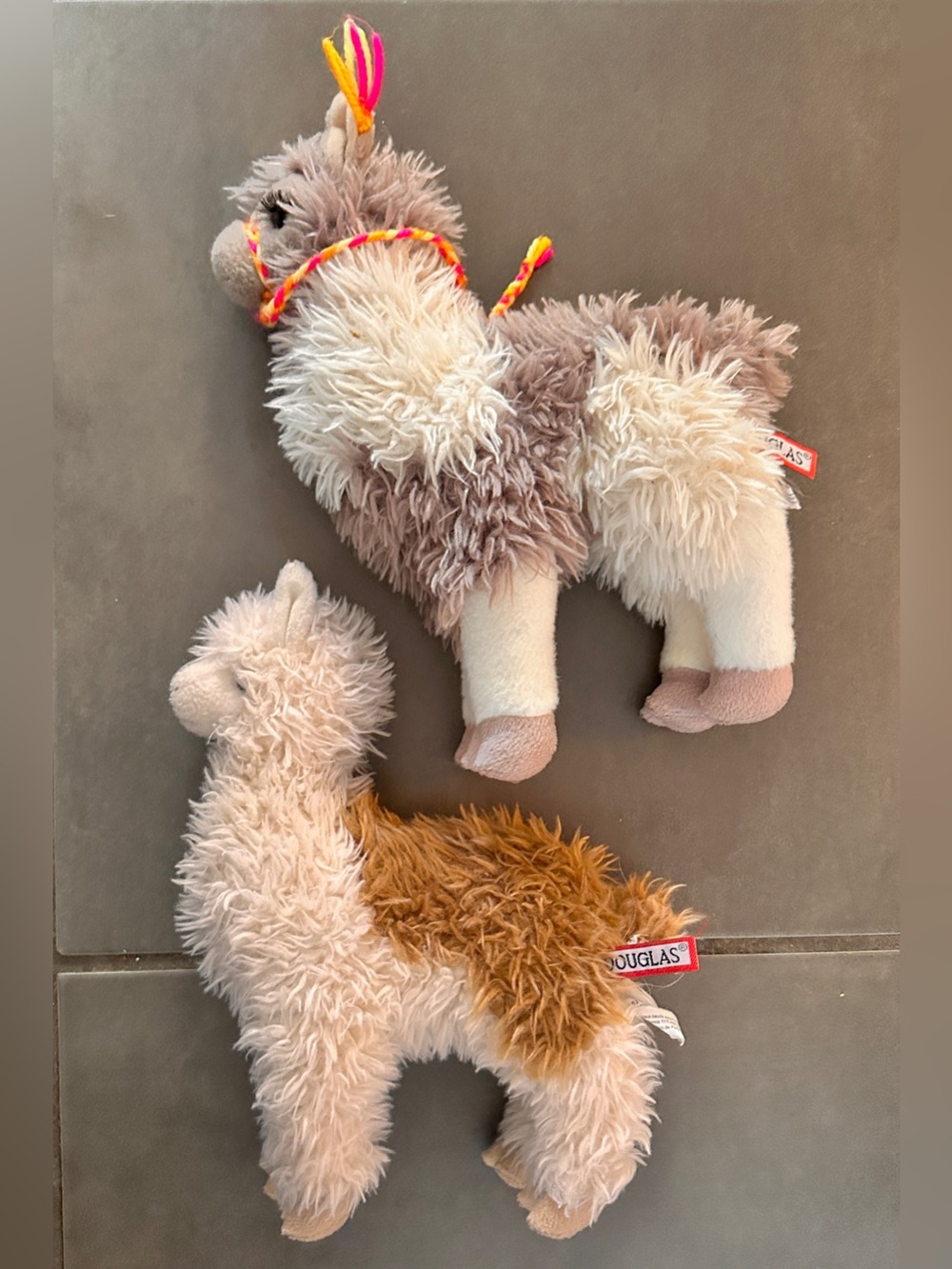 Plush Llamas Douglas Toys - Soft Beige & Brown - Set of 2